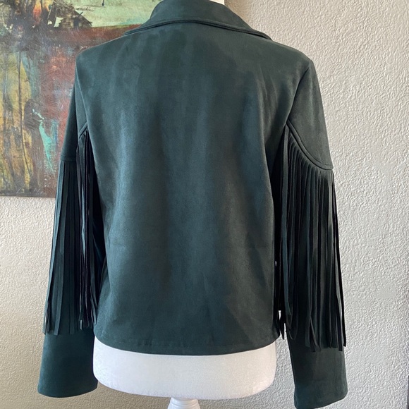 Dark Green Trendy Fringe Jacket, size M. New! - Picture 7 of 15